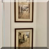 A12. Pair of framed prints. 